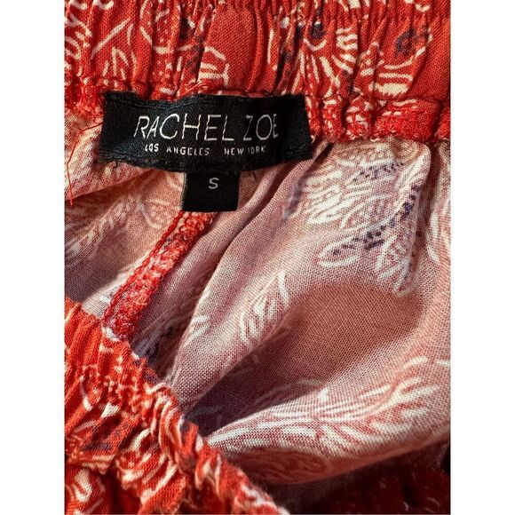 Rachel Zoe women’s wide leg BOHO orange cream stretch pants size Small #40-1405 - Picture 5 of 8